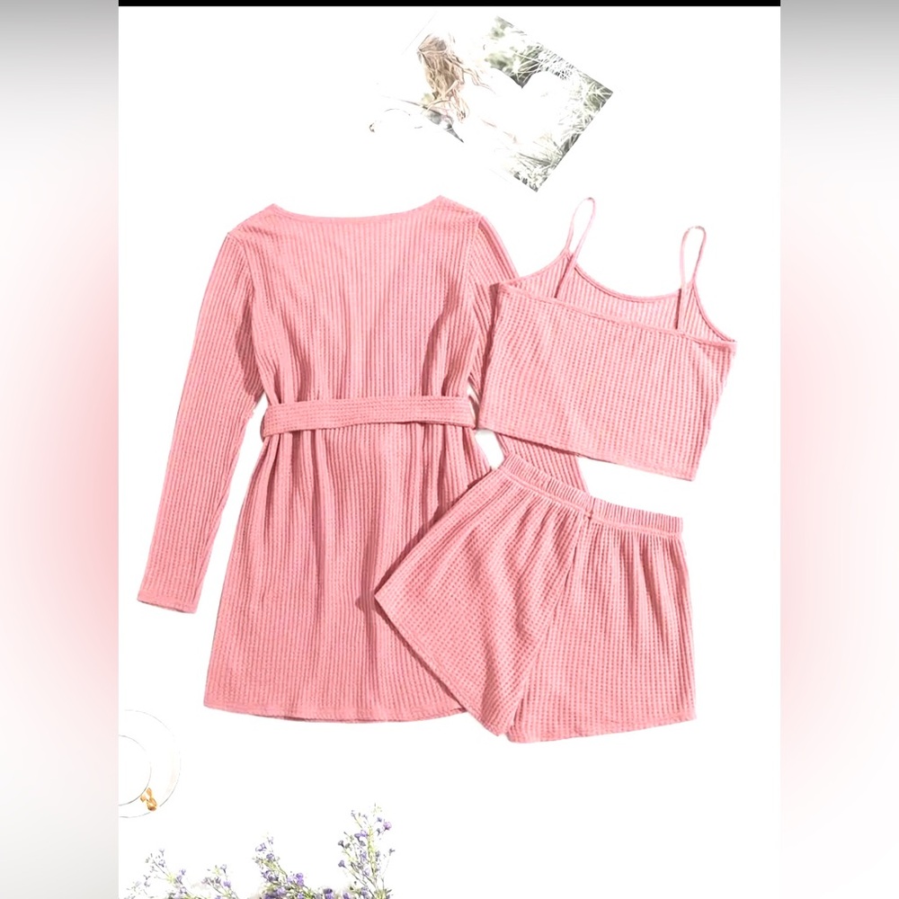 Women's Pink Sleepwear Loungewear Set Soft Comfy New Boutique - Picture 3 of 5